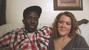 Bi-racial homemade couple demonstrates their skills on camera